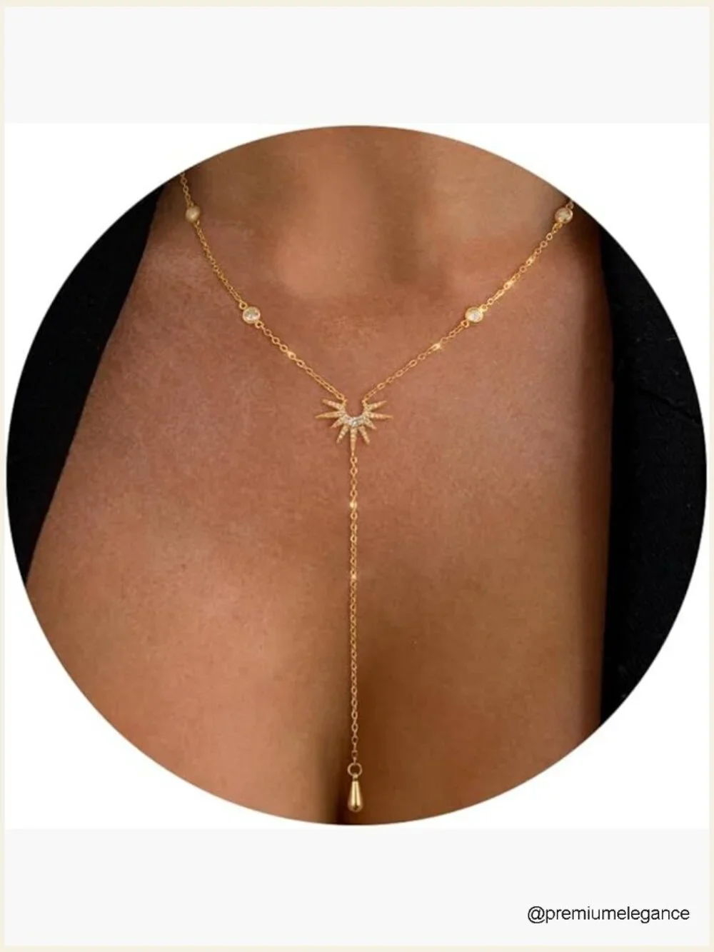 Trendy Y-Shaped Lariat Necklace Dainty Pendant Drop Dangle Layered